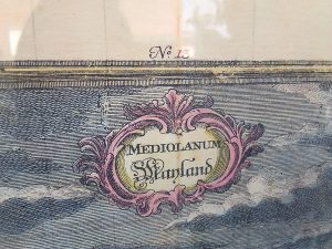 Stampa Antica di Milano- Mayland con biscione 